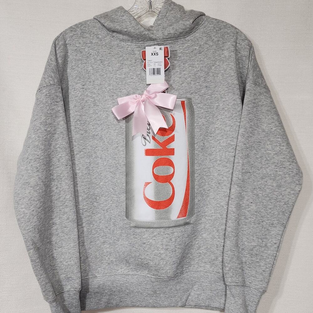 Diet Coke gray women's hoodie XXS